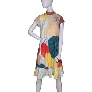 EShakti Zapelle NWOT Tie Back Neck Abstract Print Size S